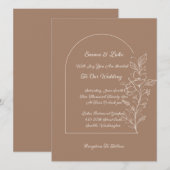 Faire-part de mariage à arche florale (Devant / Derrière)