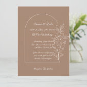 Faire-part de mariage à arche florale (Debout devant)