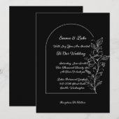 Faire-part de mariage à arche florale (Devant / Derrière)