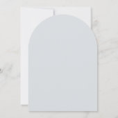 Faire-part de mariage à arche florale bleu poussié (Dos)