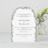 Faire-part de mariage à arche florale de luxe (Debout devant)
