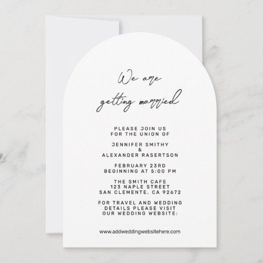 Faire-part de mariage à Arche Moderne (Devant)