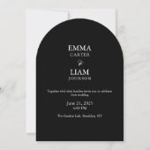 Faire-part de mariage à arche noir et blanc (Devant)