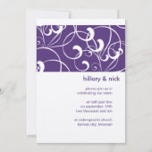 Faire-part de mariage à balayage violet (Devant)