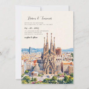 Faire-part de mariage à Barcelone en Espagne aquar