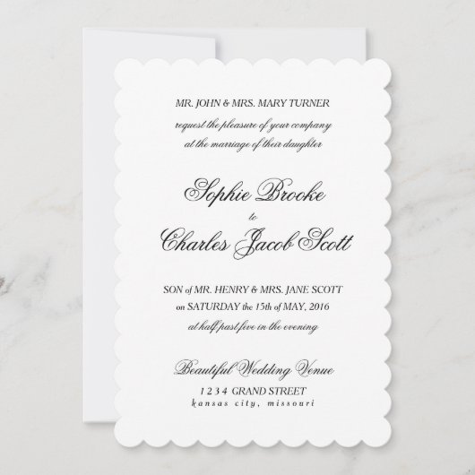 faire-part de mariage à bascule classique de 5 po (Devant)