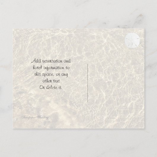 Faire-part de mariage à Big Sand Dollar Beach (Dos)