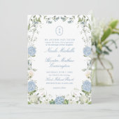 Faire-part de mariage à blason de monogramme d'hor (Debout devant)