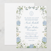 Faire-part de mariage à blason de monogramme d'hor (Devant / Derrière)