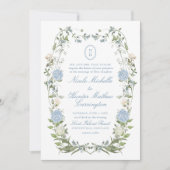 Faire-part de mariage à blason monogramme avec Hyd (Devant)