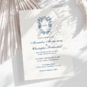 Faire-part de mariage à blason monogramme de style