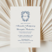 Faire-part de mariage à blason monogramme de style