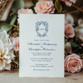 Faire-part de mariage à blason monogramme de style