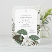 Faire-part de mariage à bordure arquée Magnolia Ga (Debout devant)
