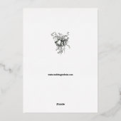 Faire-part de mariage à bordure de feuillage médié (Verso)