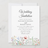 Faire-part de mariage à bordure de fleurs sauvages (Devant)