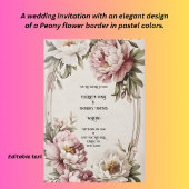 Faire-part de mariage à bordure de pivoine