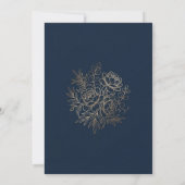 Faire-part de mariage à bordure de pivoine dorée e (Dos)