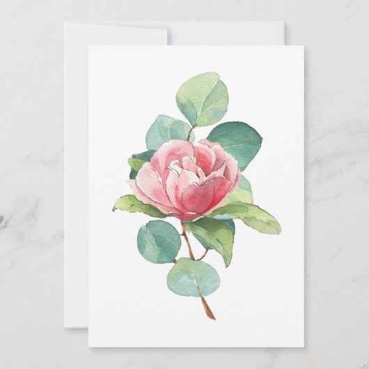 Faire-part de mariage à bordure de rose à l'aquare (Dos)