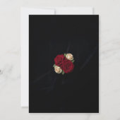 Faire-part de mariage à bordure de rose rouge noir (Dos)