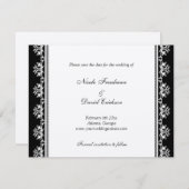 Faire-part de mariage à bordure filigranée noire é (Devant / Derrière)