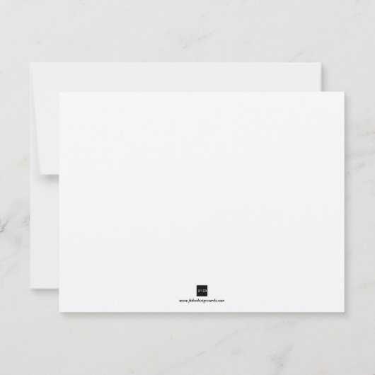 Faire-part de mariage à bordure filigranée noire é (Dos)