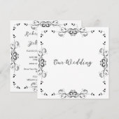 Faire-part de mariage à bordure noire élégant (Devant / Derrière)