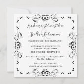 Faire-part de mariage à bordure noire élégant (Dos)