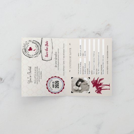 Faire-part de mariage à Bourgogne Passeport Invita (Intérieur)