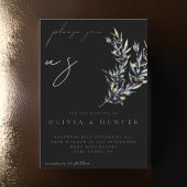 Faire-part de mariage à branche d'olivier à l'aqua