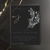 Faire-part de mariage à branche d'olivier à l'aqua