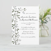 Faire-part de mariage à branche florale bleue (Debout devant)