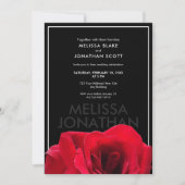 Faire-part de mariage à cadre blanc Black & Red Ro (Devant)