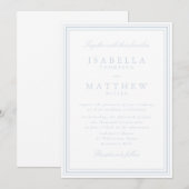 Faire-part de mariage à cadre bleu doux (Devant / Derrière)