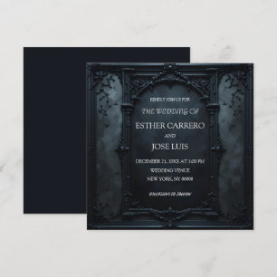 Faire-part de mariage à cadre carré gothique