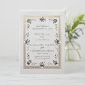 Faire-part de mariage à cadre de fleurs sauvages é (Debout devant)