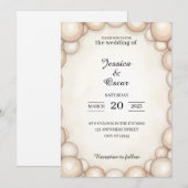Faire-part de mariage à cadre de perle (Devant / Derrière)