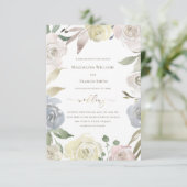 faire-part de mariage à cadre fleuri (Debout devant)