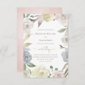 faire-part de mariage à cadre fleuri (Devant / Derrière)