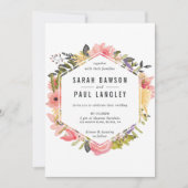 Faire-part de mariage à cadre floral (Devant)