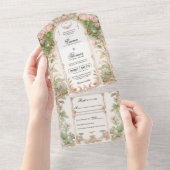 Faire-part de mariage à cadre rose pâle (Déchirure)