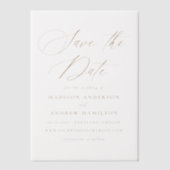 Faire-part de mariage à calligraphie dorée élégant (Recto)