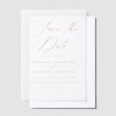 Faire-part de mariage à calligraphie dorée élégant (Compenser)