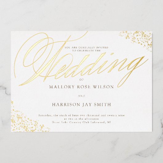 Faire-part de mariage à calligraphie élégante en o (Recto)