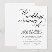 Faire-part de mariage à calligraphie élégante | No (Devant / Derrière)
