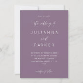 Faire-part de mariage à calligraphie MOD Violet Pr (Devant)