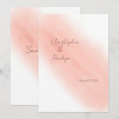 Faire-part de mariage à calligraphie rose poudré (Devant / Derrière)