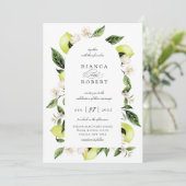 Faire-part de mariage à charpente en arc de citron (Debout devant)