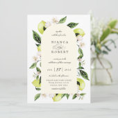 Faire-part de mariage à charpente en arc de citron (Debout devant)