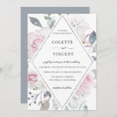 Faire-part de mariage à charpente fleurie du jardi (Devant / Derrière)